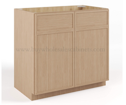 Slim White Oak Vanity Sink Cabinet
